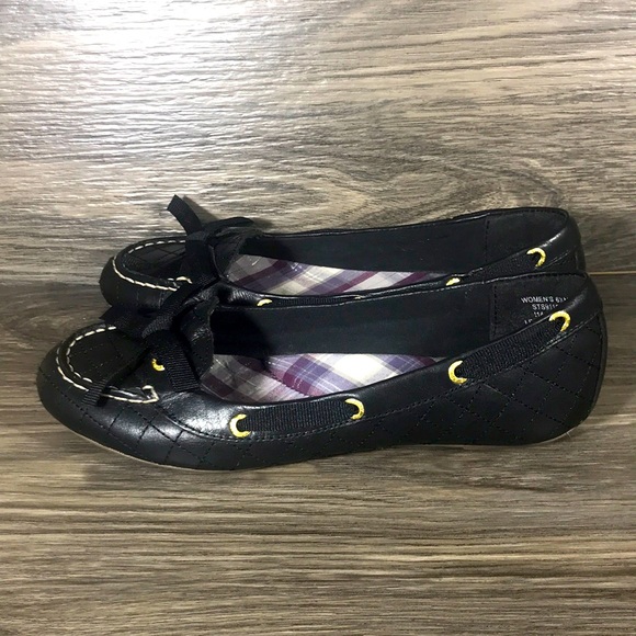 Sperry Black Leather Driving Loafers - Picture 3 of 8